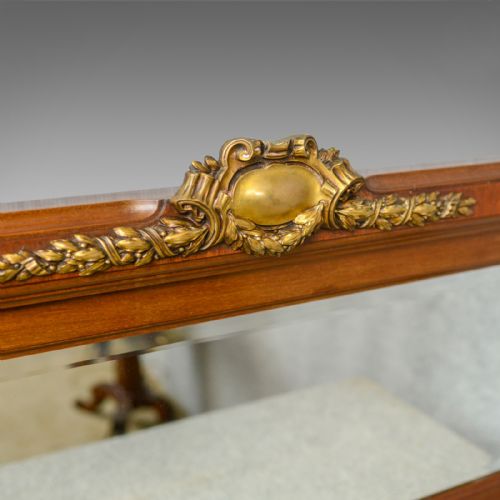 fig 4. Antique Overmantel Mirror, French, Empire Revival, Wall, Walnut, Ormolu, c.1900