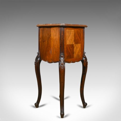 fig 3. French Antique Bedside Cabinet, Victorian, Walnut, Marble Top Pot Cupboard c1880
