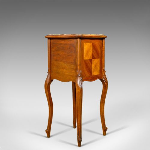 fig 3. Antique French Bedside Cabinet, Victorian, Walnut, Marble, Pot Cupboard, c.1890