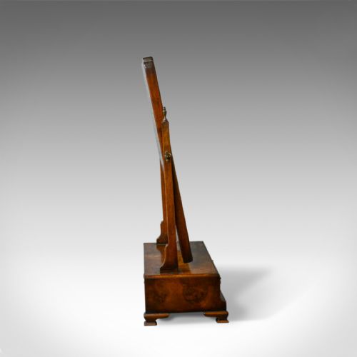 fig 2. Antique Dressing Table Mirror, Burr Walnut Georgian Revival Vanity, Toilet c1910