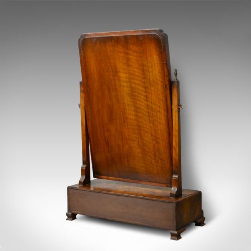 fig 3. Antique Dressing Table Mirror, Burr Walnut Georgian Revival Vanity, Toilet c1910