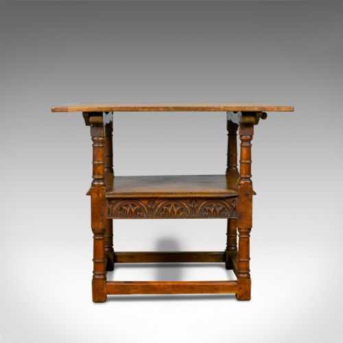 ANTIQUE MONK'S BENCH METAMORPHIC ENGLISH OAK C18TH AND LATER - ADDITIONAL PHOTO 4