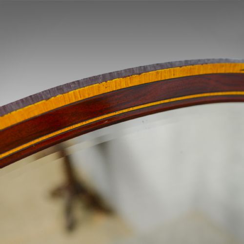 fig 2. Antique Wall Mirror, English, Edwardian, Ovular, Walnut, Birch, Circa 1910