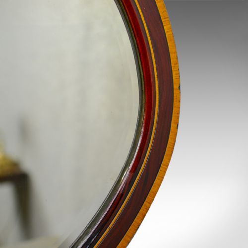 fig 3. Antique Wall Mirror, English, Edwardian, Ovular, Walnut, Birch, Circa 1910