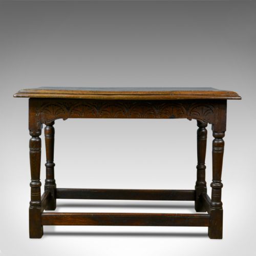 fig 2. Antique Oak Console Table, English, Jacobean Revival, Refectory, C18th and Later