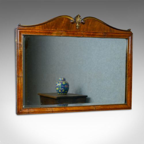fig 1. Antique Wall Mirror, French, Empire Revival, Overmantel, Walnut, Early C20th
