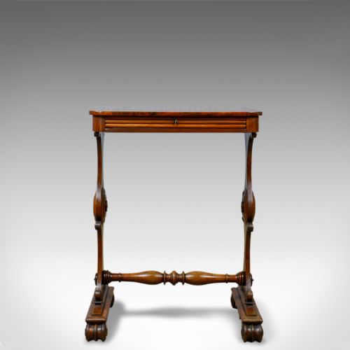 fig 1. Antique Side Table, English, William IV, Companion, Mahogany, Circa 1835