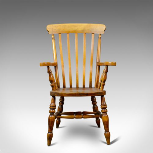 fig 1. Antique Elbow Chair, English, Country Kitchen, Windsor Armchair, Early C20th
