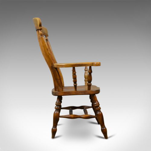 fig 2. Antique Elbow Chair, English, Country Kitchen, Windsor Armchair, Early C20th