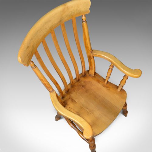 fig 4. Antique Elbow Chair, English, Country Kitchen, Windsor Armchair, Early C20th
