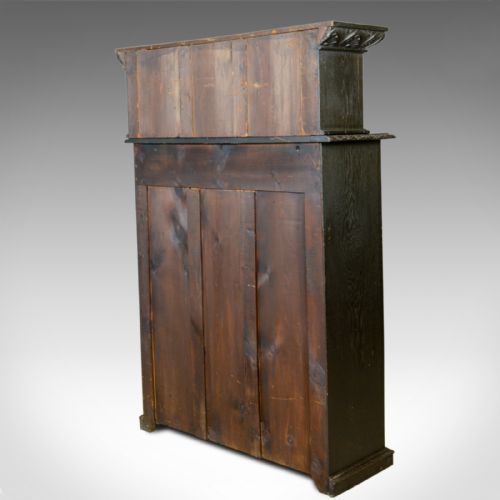 fig 3. Antique Open Bookshelf, Oak, Victorian, Bookcase, Jacobean Overtones Circa 1890
