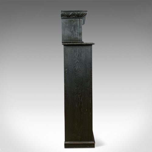 fig 4. Antique Open Bookshelf, Oak, Victorian, Bookcase, Jacobean Overtones Circa 1890