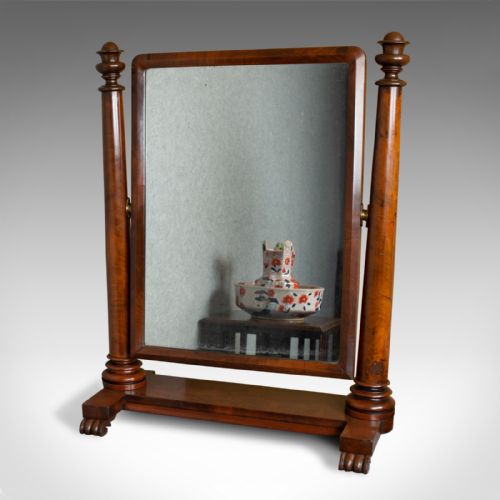 Large Antique Vanity Mirror, English, Regency, Toilet, Swing, Platform, C.1830