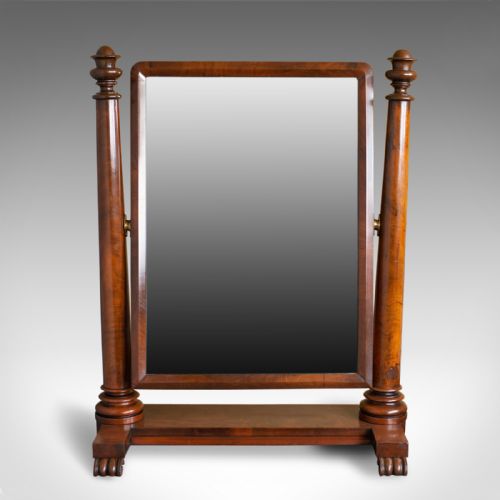 fig 2. Large Antique Vanity Mirror, English, Regency, Toilet, Swing, Platform, c.1830