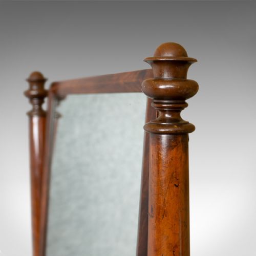 fig 4. Large Antique Vanity Mirror, English, Regency, Toilet, Swing, Platform, c.1830