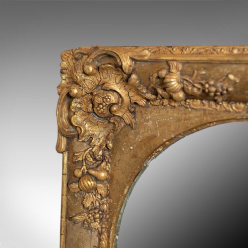fig 3. Antique Wall Mirror, English, Victorian, Gilt Gesso, Square, Circular Circa 1870