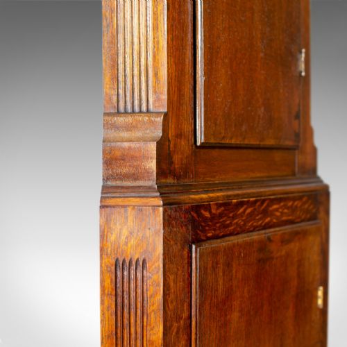 fig 3. Tall, Narrow Antique Corner Cabinet, Edwardian, Georgian Revival, Oak, c.1910