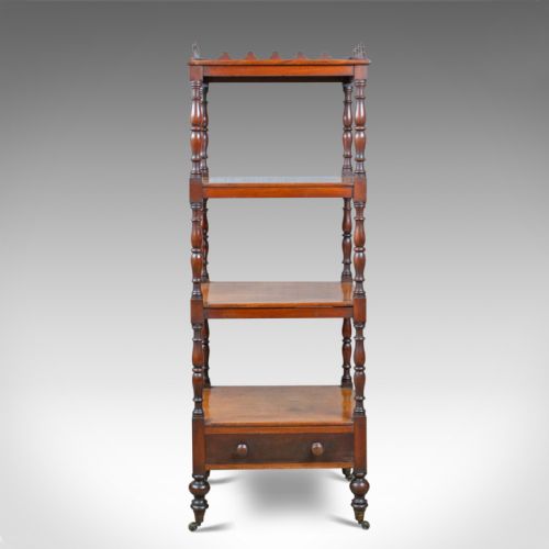 Antique Whatnot, English, Mahogany, Four Tier, Regency, Display Stand, C.1820