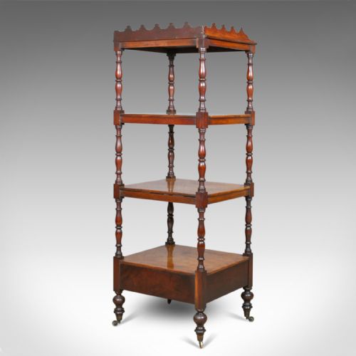 fig 2. Antique Whatnot, English, Mahogany, Four Tier, Regency, Display Stand, c.1820