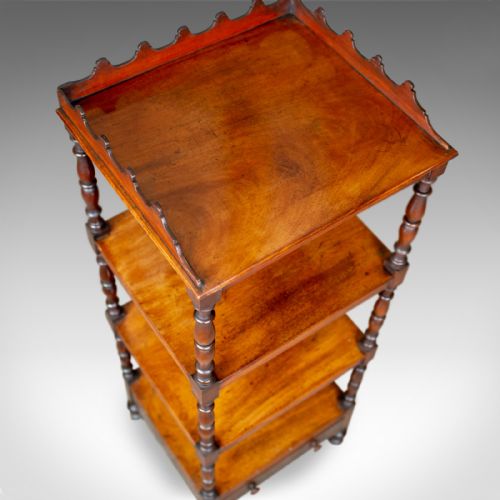 fig 4. Antique Whatnot, English, Mahogany, Four Tier, Regency, Display Stand, c.1820