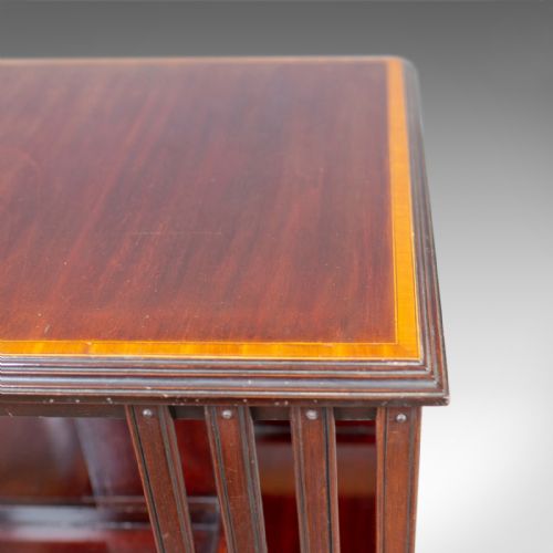 fig 3. Antique Revolving Bookcase, English, Edwardian, Walnut, Bookshelf, Circa 1910