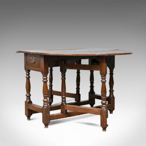 fig 1. Antique Gate Leg Table, Georgian, English, Oak, Country Kitchen Dining, c.1790