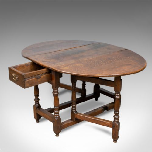 fig 2. Antique Gate Leg Table, Georgian, English, Oak, Country Kitchen Dining, c.1790