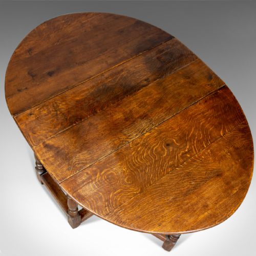 fig 3. Antique Gate Leg Table, Georgian, English, Oak, Country Kitchen Dining, c.1790