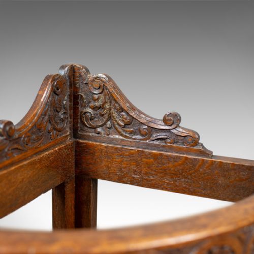 fig 3. Antique Corner Stick Stand, Edwardian, Umbrella, Oak, Early C20th, Circa 1910