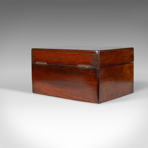 fig 3. Antique Vanity Box, English, Victorian, Travelling Case, Rosewood, Circa 1850