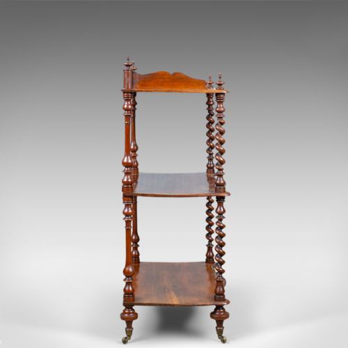 fig 2. Antique Whatnot, English, Walnut, Three Tier, Victorian, Display Stand, c.1850