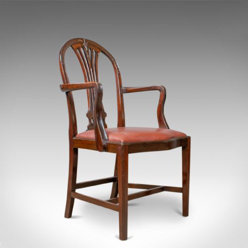 fig 3. Antique Set of Six Dining Chairs, Hoop Back, Manner of Hepplewhite, Circa 1930