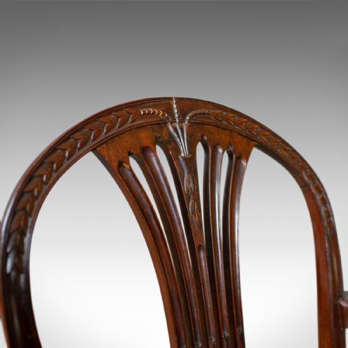 fig 4. Antique Set of Six Dining Chairs, Hoop Back, Manner of Hepplewhite, Circa 1930