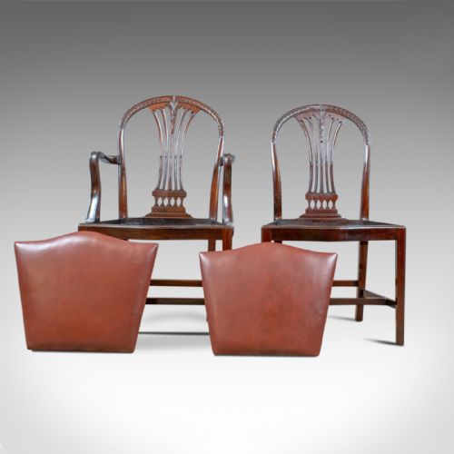 fig 5. Antique Set of Six Dining Chairs, Hoop Back, Manner of Hepplewhite, Circa 1930