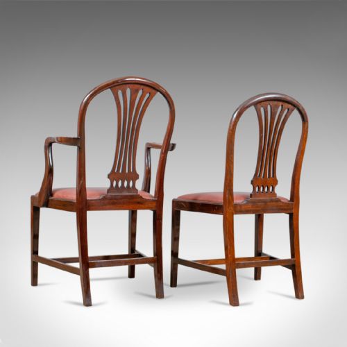fig 6. Antique Set of Six Dining Chairs, Hoop Back, Manner of Hepplewhite, Circa 1930