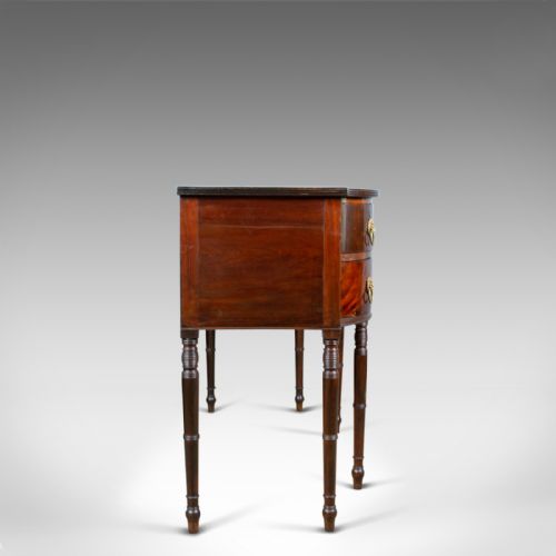 fig 2. Antique Secretaire, Bow-Fronted Sideboard, Georgian, Mahogany, Circa 1790