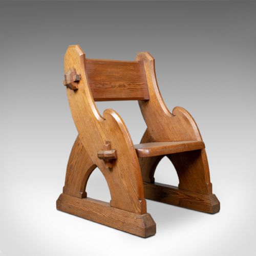 fig 1. Antique Glastonbury Chair, Tudor Revival, Ecclesiastical, Gothic, Circa 1850