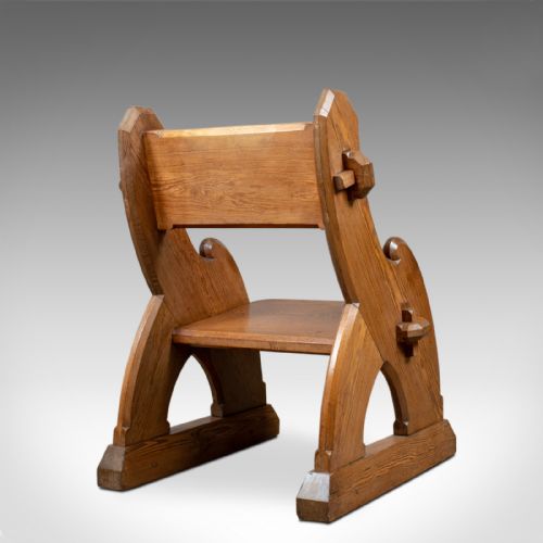 fig 3. Antique Glastonbury Chair, Tudor Revival, Ecclesiastical, Gothic, Circa 1850