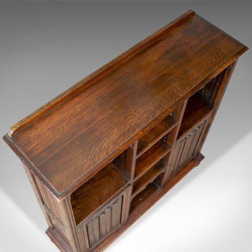fig 4. Antique Bookcase Cabinet, Oak, Gothic Overtones, Robertson and Coleman, c.1880