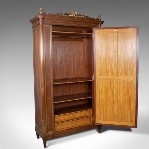 fig 1. Tall Antique Wardrobe, French, Louis XVI Taste, Constantin Potheau Circa 1910