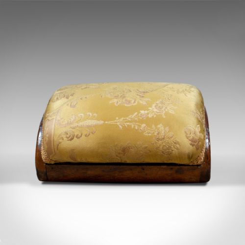 fig 2. Antique Footstool, English, Victorian, Dome-Topped, Walnut, Carriage Stool c1840