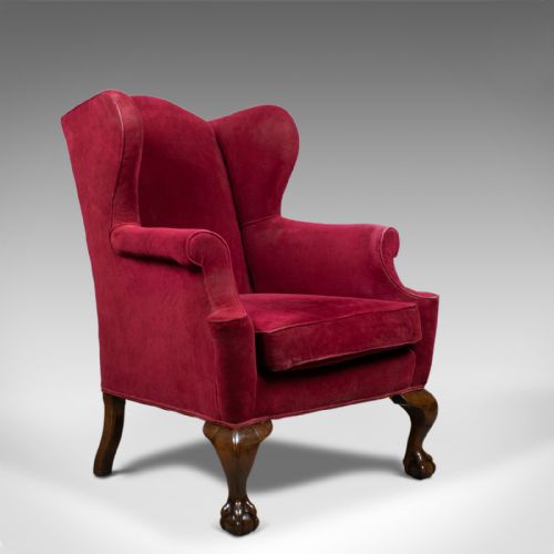 Antique, Wing Back Armchair, English, Late Victorian, Chair, Circa 1900