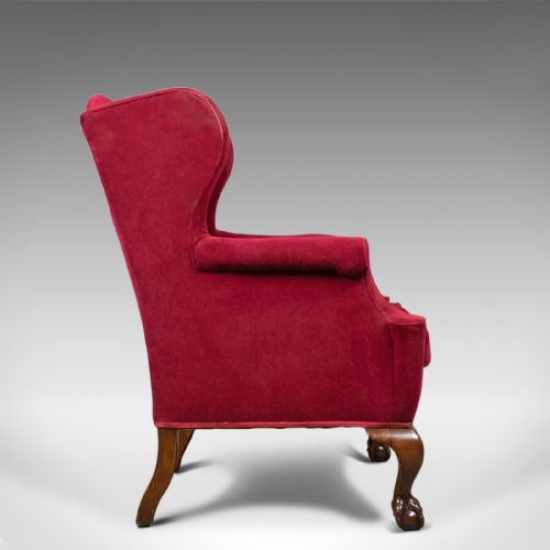 fig 2. Antique, Wing Back Armchair, English, Late Victorian, Chair, Circa 1900