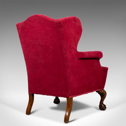 fig 4. Antique, Wing Back Armchair, English, Late Victorian, Chair, Circa 1900
