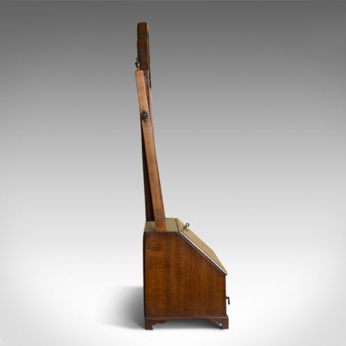 fig 2. Antique Bureau Mirror, English, Georgian Revival, Mahogany, Toilet Circa 1910