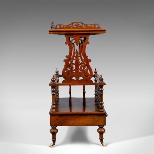 fig 3. Antique Canterbury Table, English, Victorian, Music, Walnut, Circa 1860