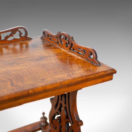 fig 5. Antique Canterbury Table, English, Victorian, Music, Walnut, Circa 1860