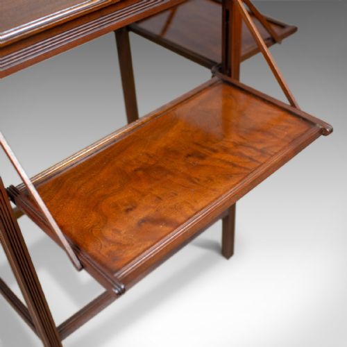 fig 4. Antique Tea Table, English, Edwardian, Walnut, Cake Stand, Folding, Circa 1910