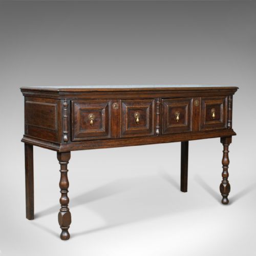Antique Dresser Base, Early 18th Century, English, Oak, Sideboard, Circa 1700