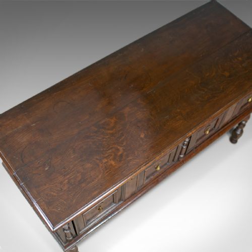 fig 4. Antique Dresser Base, Early 18th Century, English, Oak, Sideboard, Circa 1700